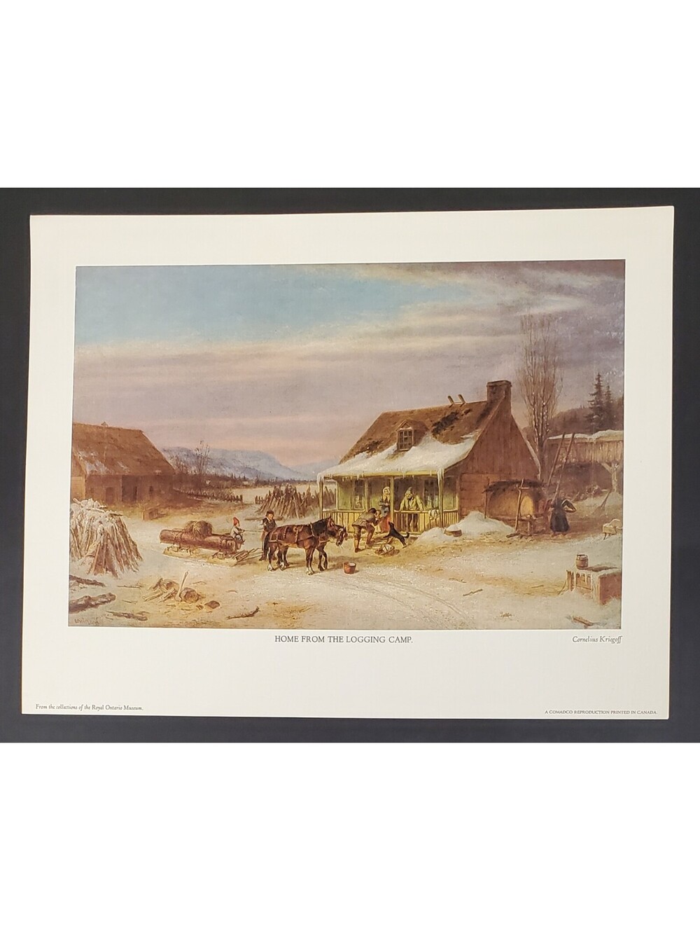 Home From The Logging Camp Art Print by Cornelius Krieghoff Unframed Vintage
